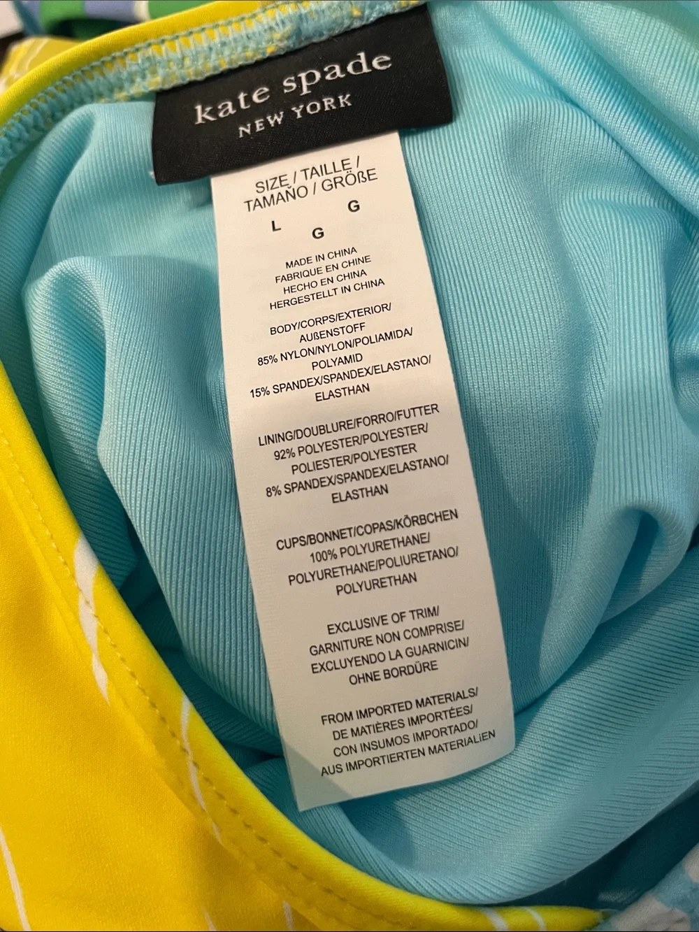 Kate Spade Summer Day One Piece Swimsuit Size Large, NWT